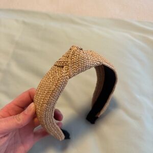 Elegant Tan Woven Raffia Headband